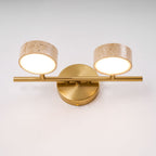 Travertine Vanity Wall Light, Multi-Head LED, Black Gold Or Walnut