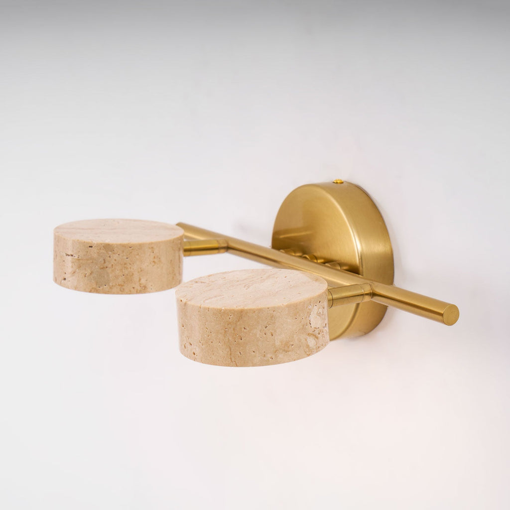 Travertine Vanity Wall Light, Multi-Head LED, Black Gold Or Walnut