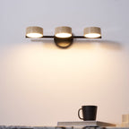 Travertine Vanity Wall Light, Multi-Head LED, Black Gold Or Walnut