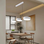 Wooden Frame Triple Ring Pendant Light With Circular Shades