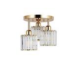 Three-Head Glass Shade Ceiling Light With Semi-Flush Mount, 18-Inch