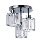 Three-Head Glass Shade Ceiling Light With Semi-Flush Mount, 18-Inch