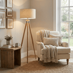 Adjustable 60-Inch Tripod Floor Lamp With Soft Fabric Shade