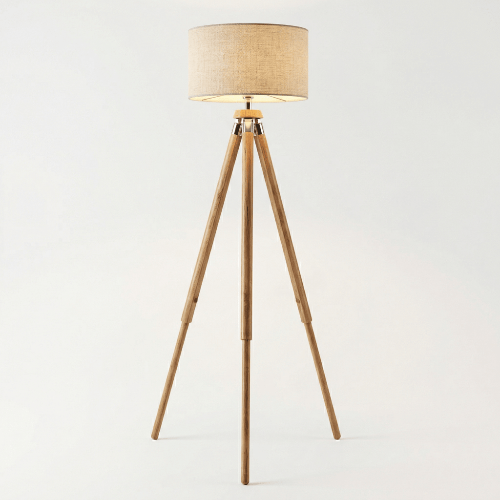 Adjustable 60-Inch Tripod Floor Lamp With Soft Fabric Shade