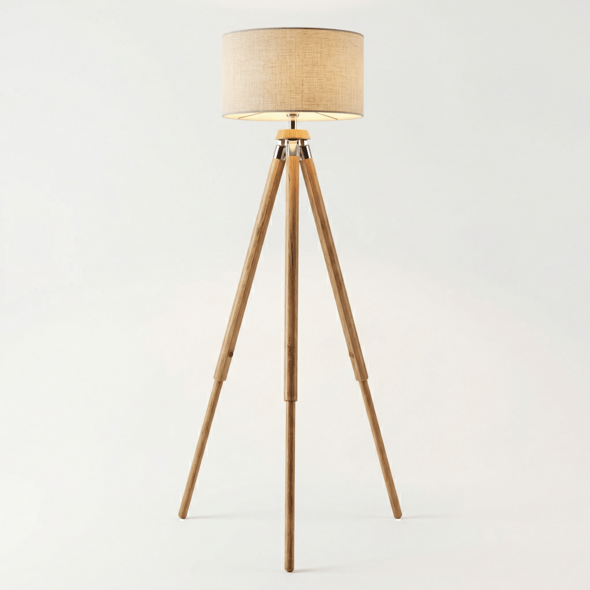 Adjustable 60-Inch Tripod Floor Lamp With Soft Fabric Shade