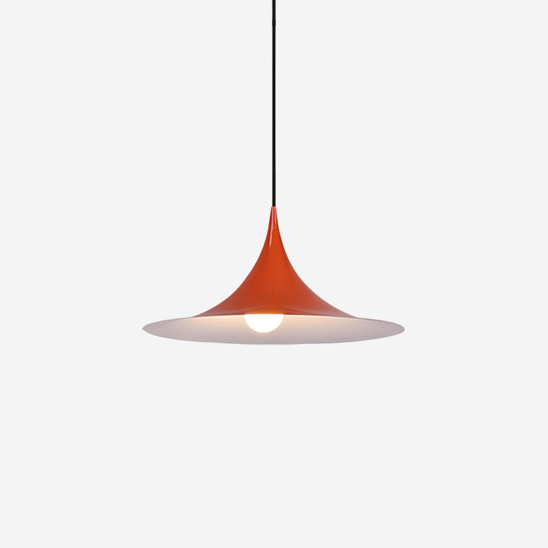 Slim-Neck Flared Pendant Light, Aluminum Shade, 8 Colors, 2 Sizes