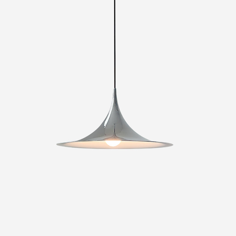 Slim-Neck Flared Pendant Light, Aluminum Shade, 8 Colors, 2 Sizes