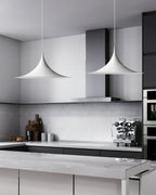 Slim-Neck Flared Pendant Light, Aluminum Shade, 8 Colors, 2 Sizes