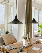 Slim-Neck Flared Pendant Light, Aluminum Shade, 8 Colors, 2 Sizes