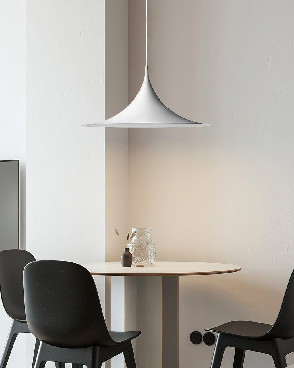 Slim-Neck Flared Pendant Light, Aluminum Shade, 8 Colors, 2 Sizes