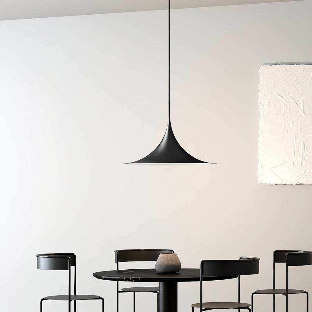 Slim-Neck Flared Pendant Light, Aluminum Shade, 8 Colors, 2 Sizes