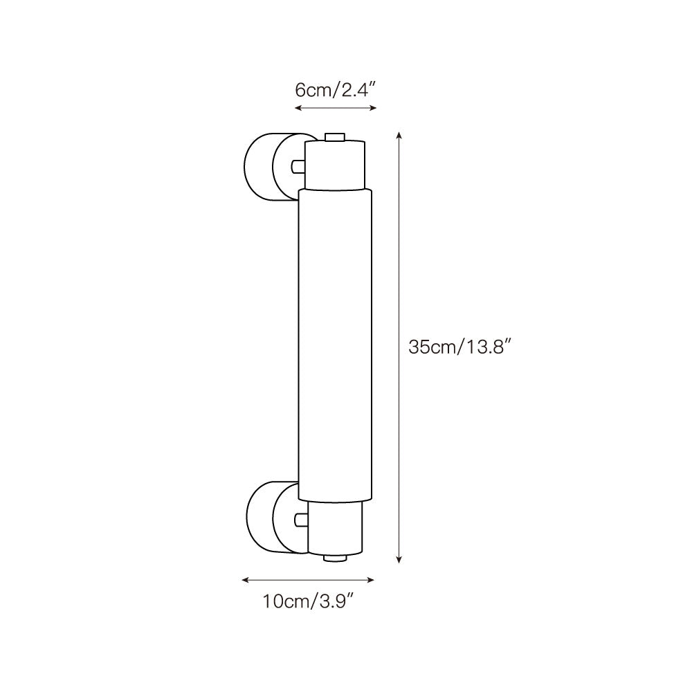 Measurement chart of a shower head with dimensions labeled