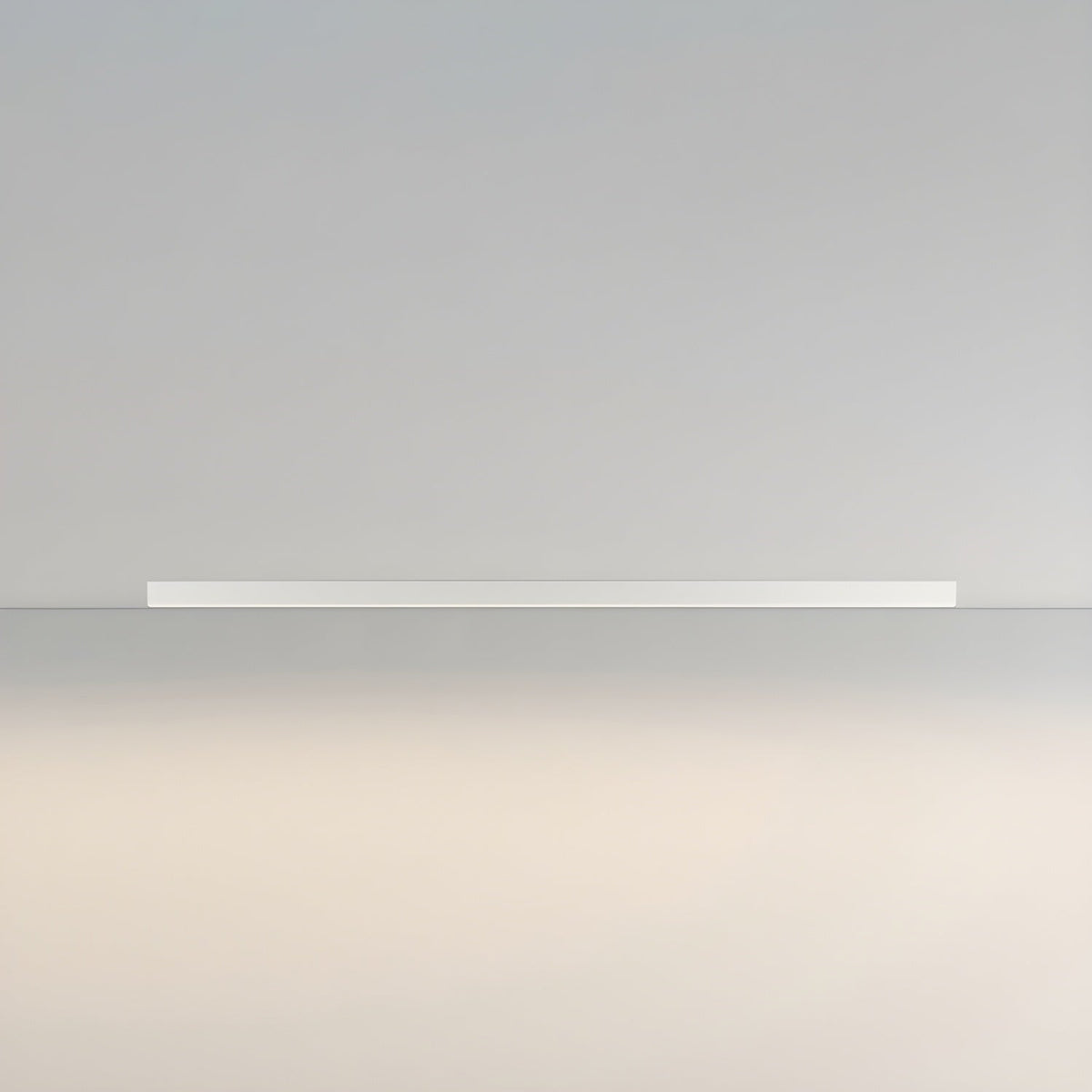 This Clérachic ceiling light in white lies unlit against a warm, softly graduated backdrop from grey to cream.