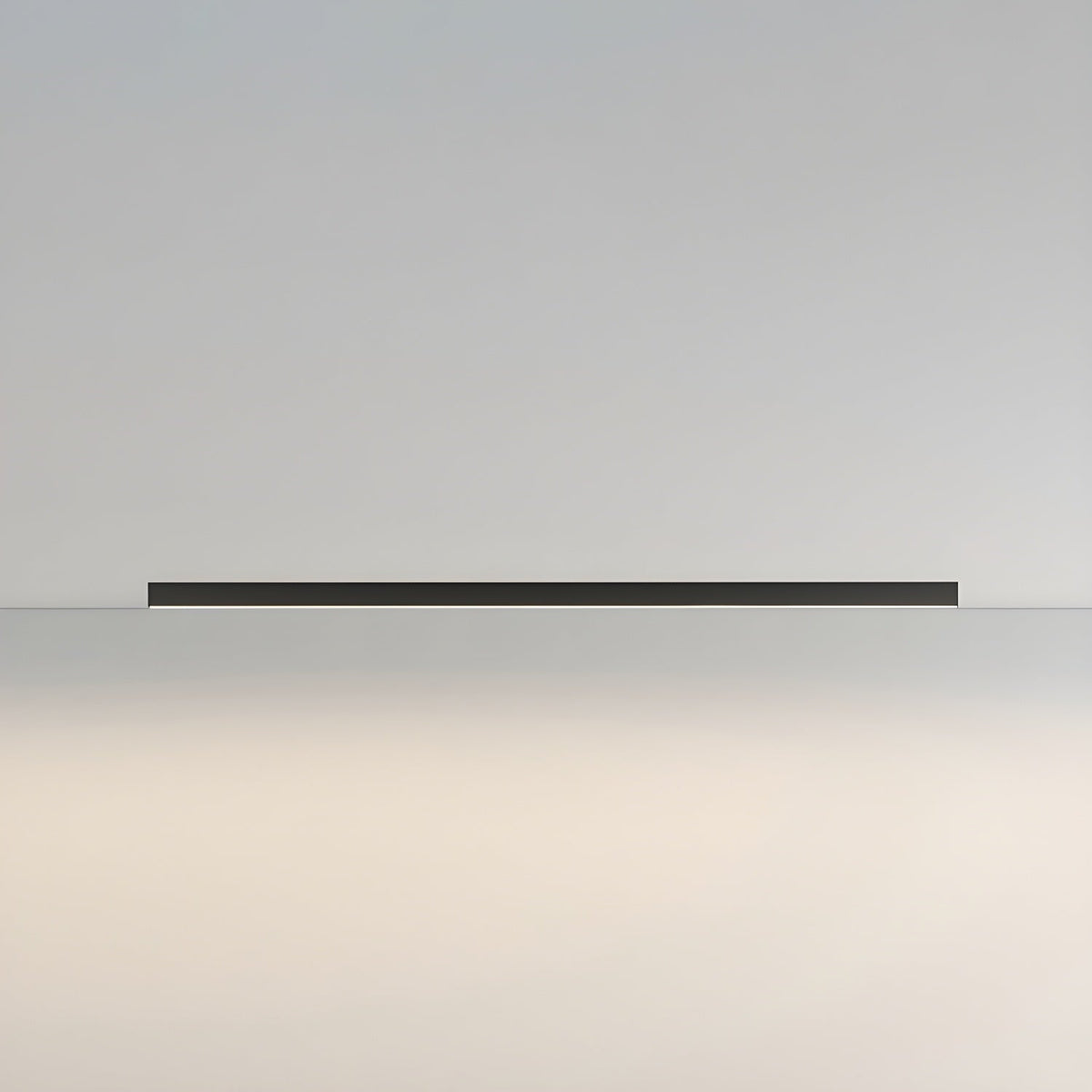 This Clérachic ceiling light in black lies unlit against a warm, softly graduated backdrop from grey to cream.