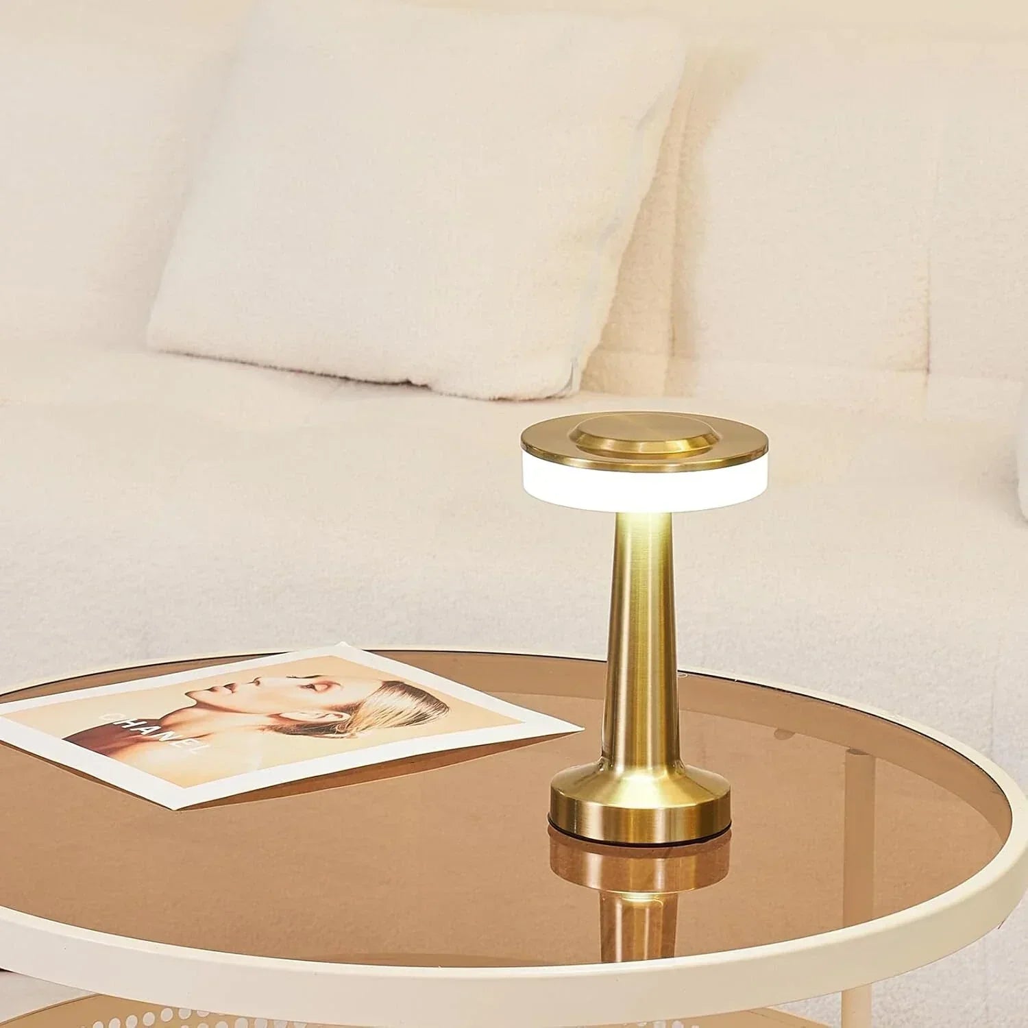 Wireless Table Lamp, Retro Bar Design, Dimmable USB-C LED