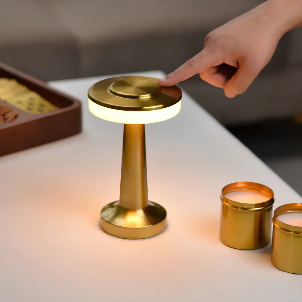 Wireless Table Lamp, Retro Bar Design, Dimmable USB-C LED