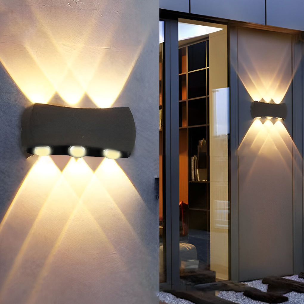 Luz de Parede Exterior Up-Down, Arandela LED Moderna em Alumínio Preto ou Branco