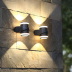 Rund udendørs vægvaske LED-lys i aluminium, sort finish