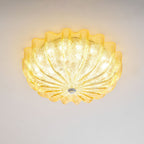 Murano Glass Flush Ceiling Light glass texture studio close-up