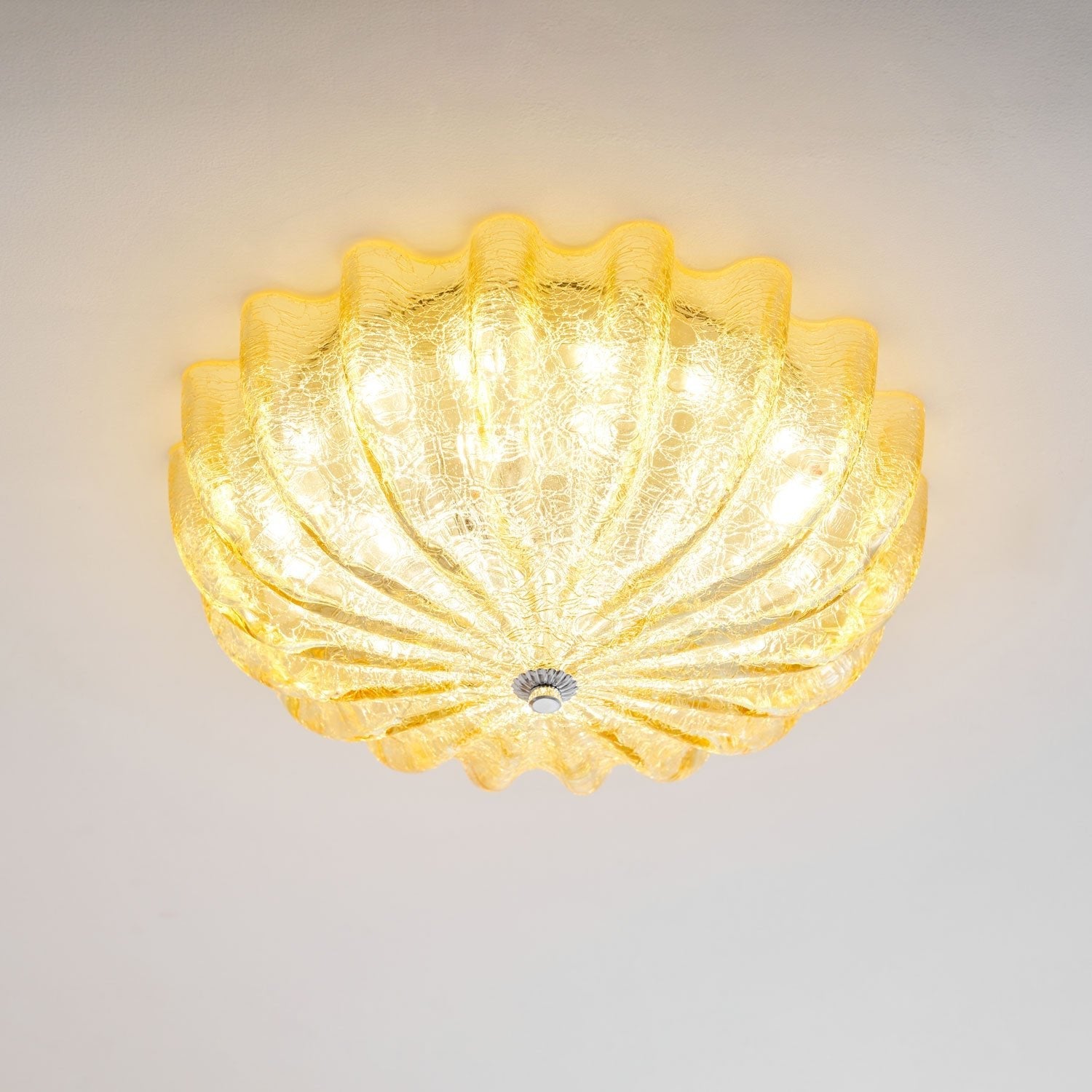 Murano Glass Flush Ceiling Light glass texture studio close-up