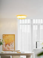 Murano Glass Flush Ceiling Light full fixture studio view