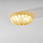 Murano Glass Flush Ceiling Light chrome mount and glass studio detail