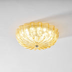 Murano Glass Flush Ceiling Light blown glass shade close-up