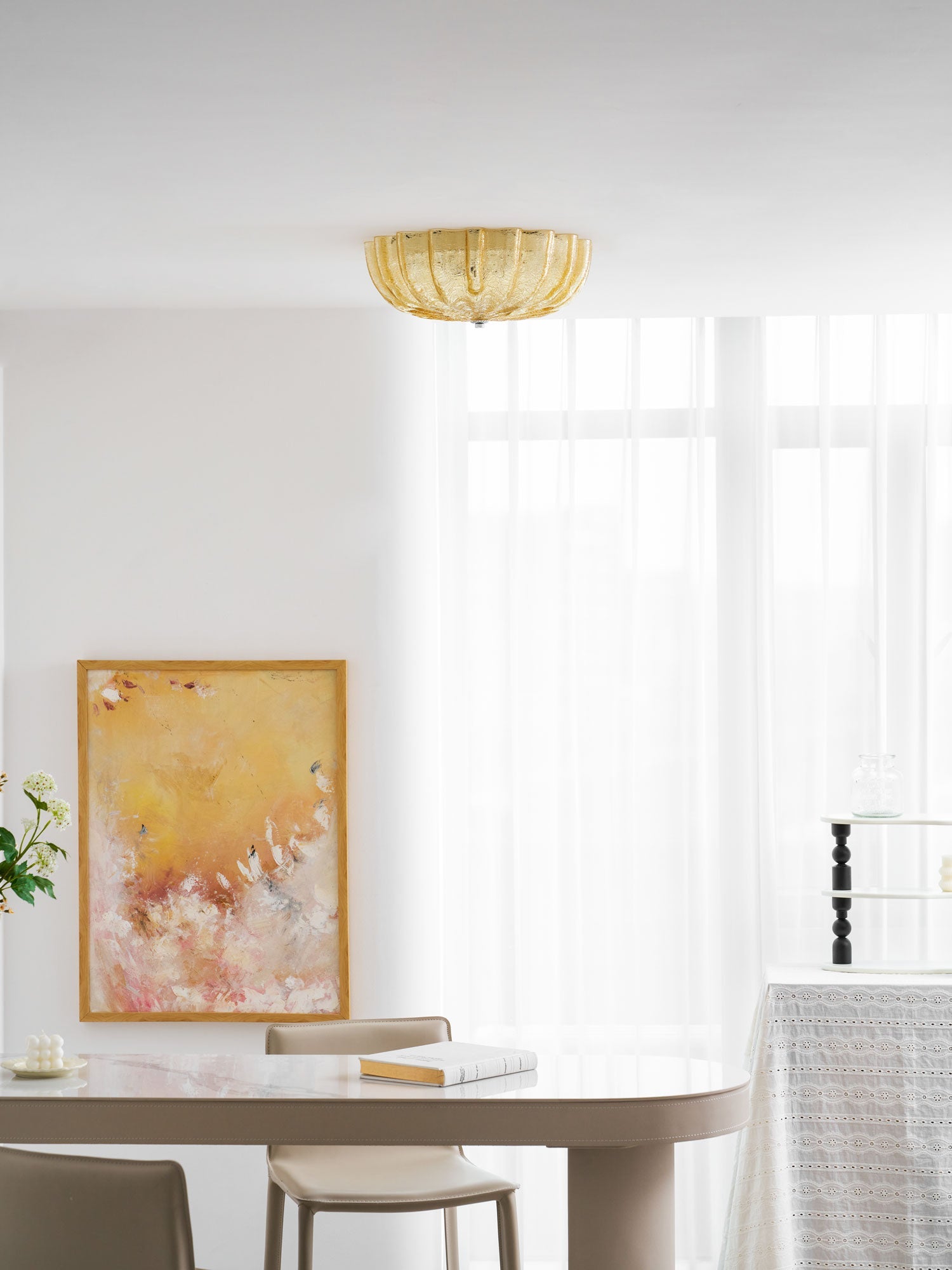Murano Glass Flush Ceiling Light blown glass studio shot