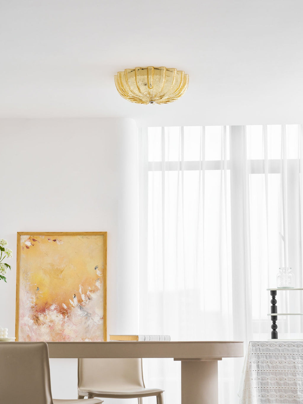 Murano Glass Flush Ceiling Light glass shade studio detail