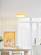 Murano Glass Flush Ceiling Light chrome mount studio view