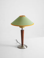 Talonwood bordlampe, stofskærm og valnødtræsbase, varmt lys