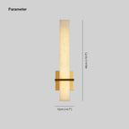 Dimension drawing for the alabaster cuboid wall light showing 48 cm (18.9 in) tall and 12 cm (4.7 in) wide