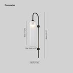 Dimension drawing for the Clérachic mouth-blown glass wall sconce: 80cm (≈31.5″) tall, 40cm (≈15.7″) shade, Dia. 10cm (≈3.9″), projection 19cm (≈7.5″).