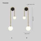 Dimension drawing of the Clérachic arched brass wall sconce in both mirrors: 56 cm (22″) tall, 20 cm (7.9″) wide, 38 cm (15″) deep.
