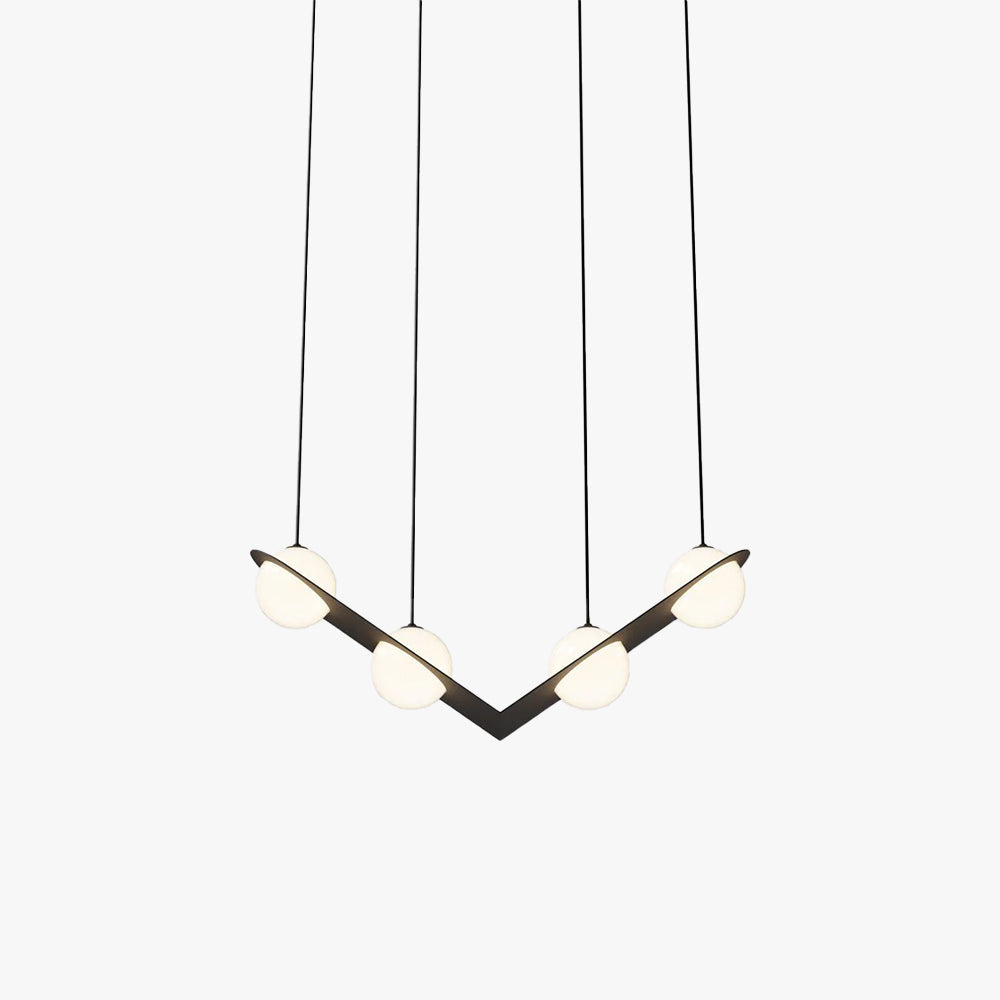 Black and White Glass Pendant Light, Adjustable Height, E26/E27 Base