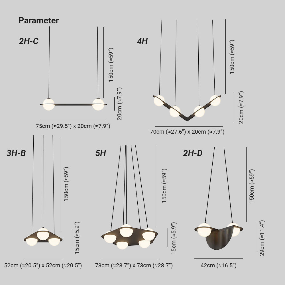 Black and White Glass Pendant Light, Adjustable Height, E26/E27 Base
