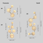 Olivia Ceramic Wall Sconce, Cascading Lotus-Petal Design, G4 Bulb