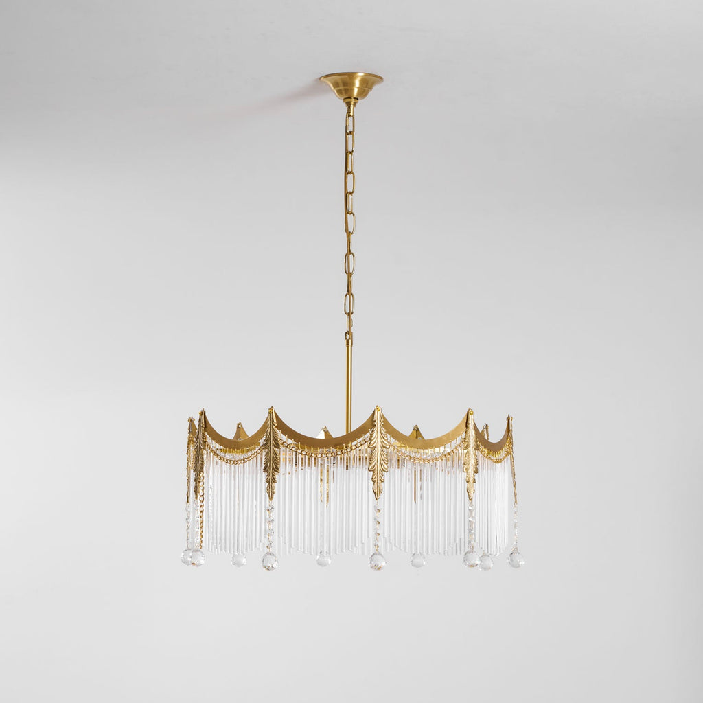 Vacarro Chandelier, Copper Finish, Clear Glass Shades, Multi-Light