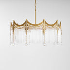 Vacarro Chandelier, Copper Finish, Clear Glass Shades, Multi-Light