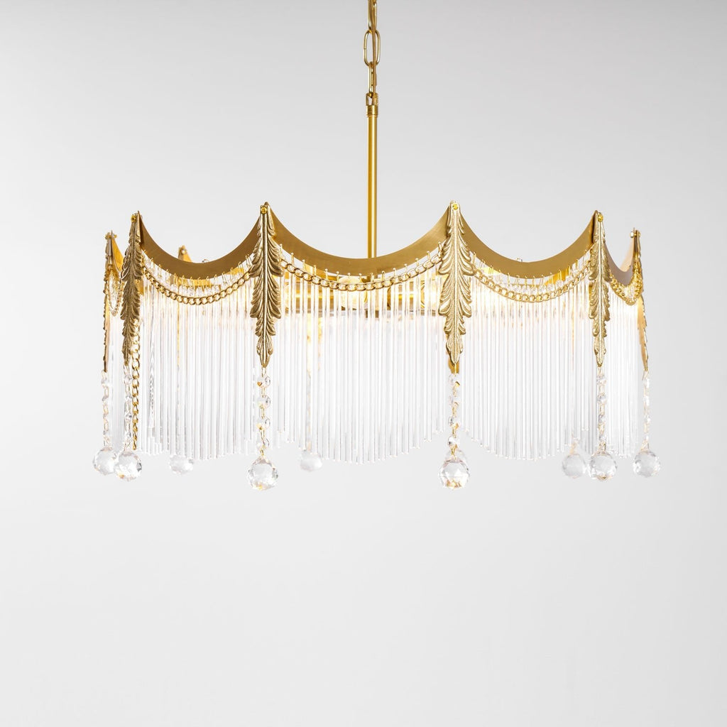 Vacarro Chandelier, Copper Finish, Clear Glass Shades, Multi-Light
