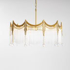 Vacarro Chandelier, Copper Finish, Clear Glass Shades, Multi-Light