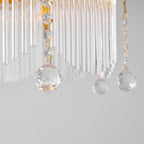 Vacarro Chandelier, Copper Finish, Clear Glass Shades, Multi-Light