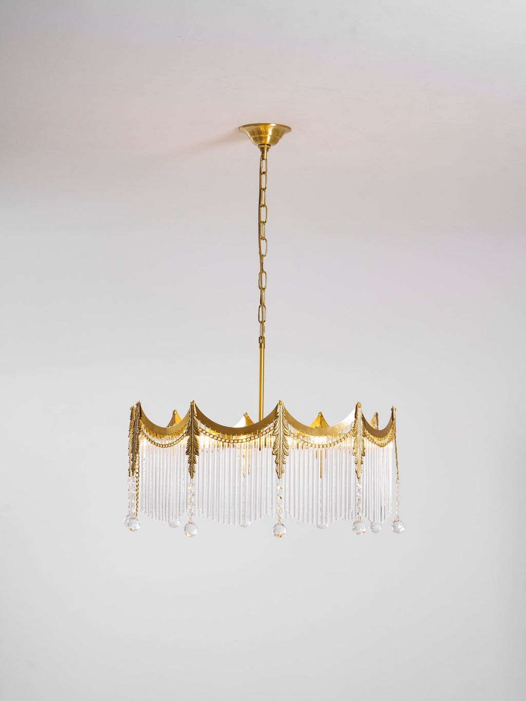 Vacarro Chandelier, Copper Finish, Clear Glass Shades, Multi-Light