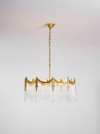 Vacarro Chandelier, Copper Finish, Clear Glass Shades, Multi-Light