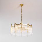 Vacarro Chandelier, Copper Finish, Clear Glass Shades, Multi-Light