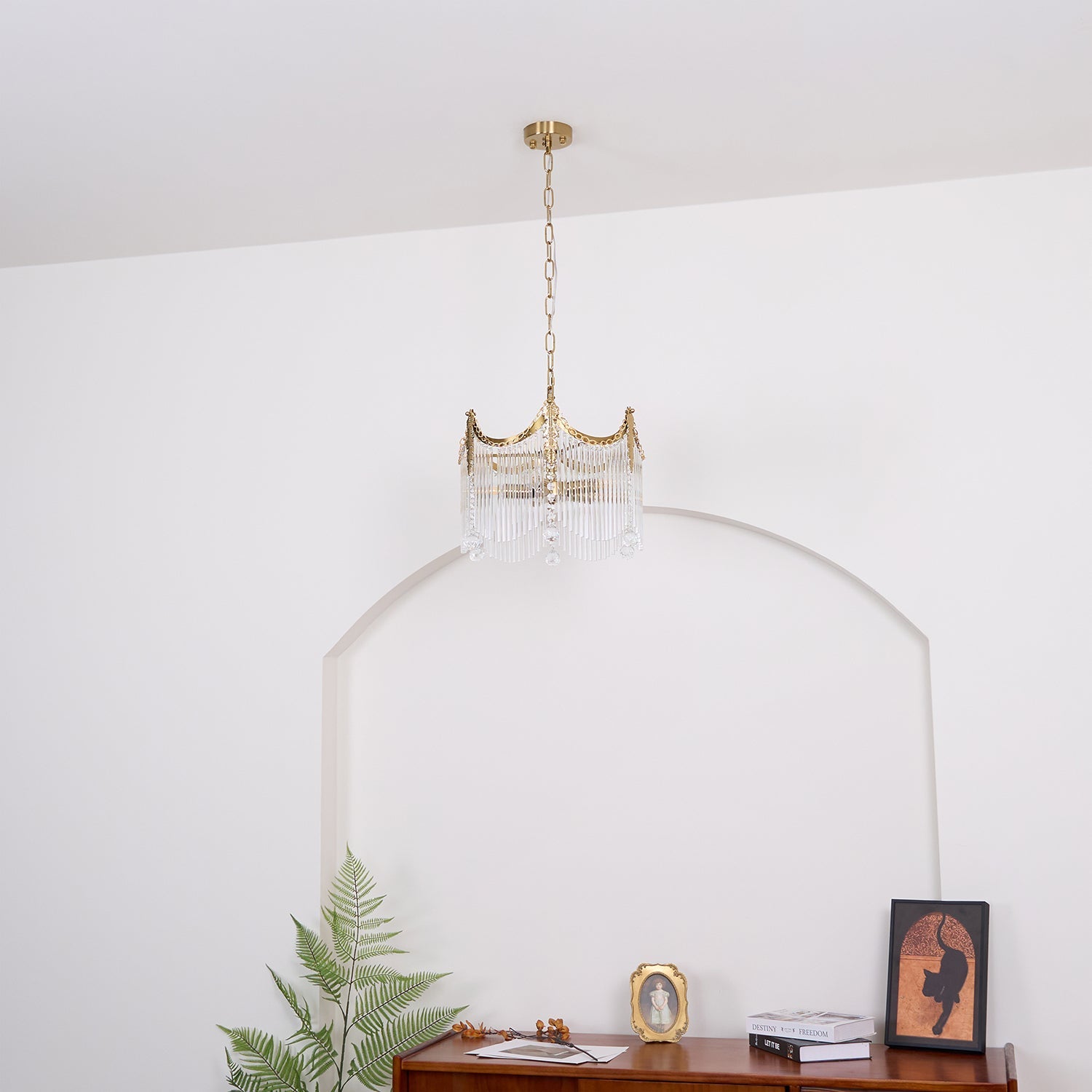 Vacarro Chandelier, Copper Finish, Clear Glass Shades, Multi-Light