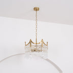 Vacarro Chandelier, Copper Finish, Clear Glass Shades, Multi-Light