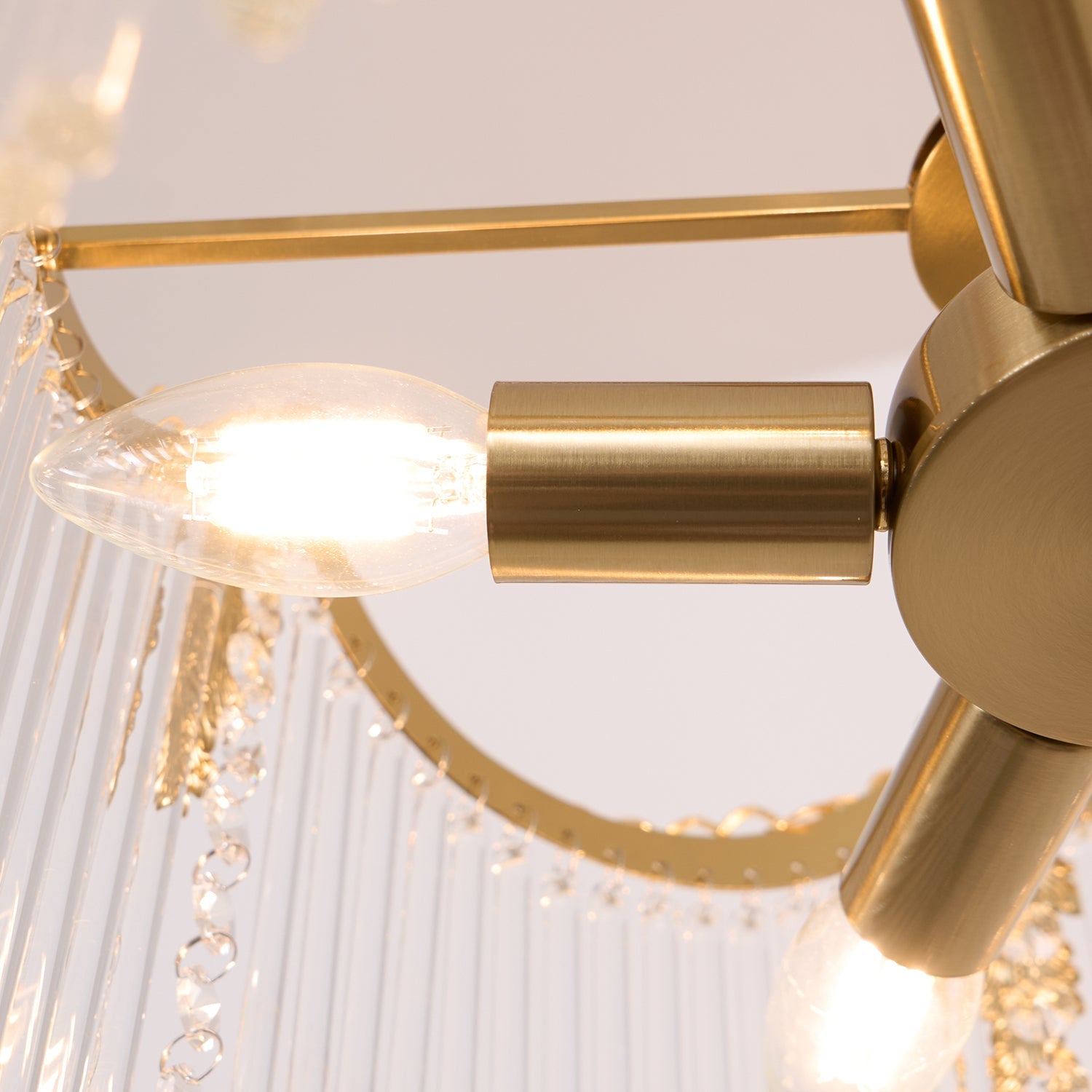 Vacarro Chandelier, Copper Finish, Clear Glass Shades, Multi-Light