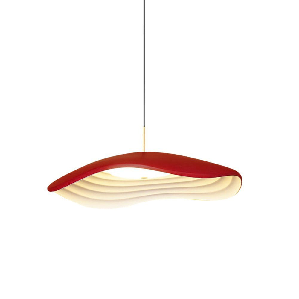 Pendant light with slim cord casting a soft downward glow
