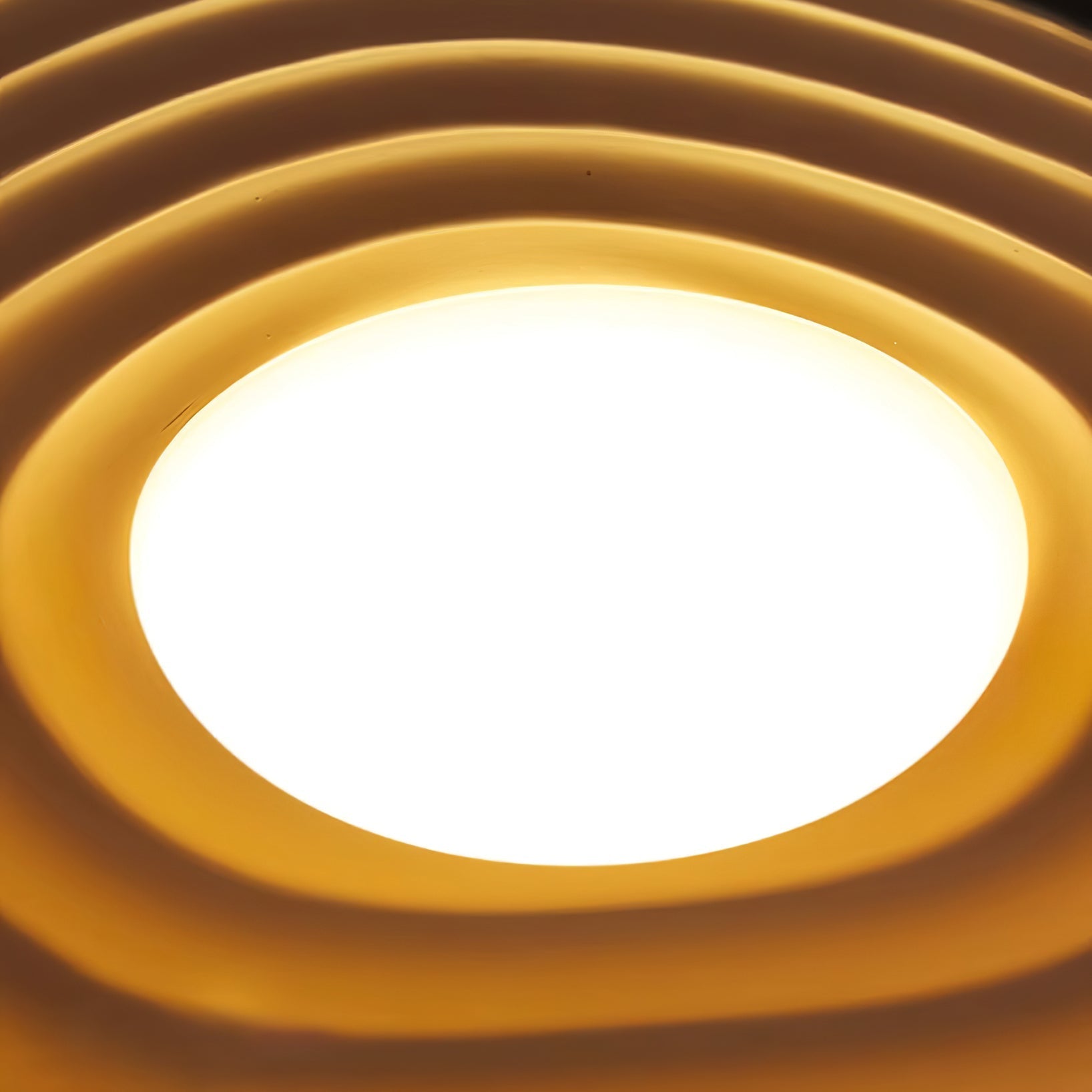 Disc pendant light displayed in detail against a neutral backdrop